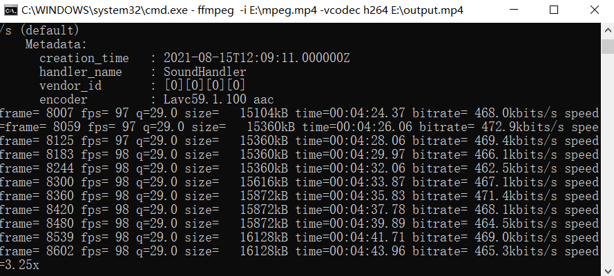 FFmpeg[5] - 将视频文件转码成MP4格式_图像压缩_02