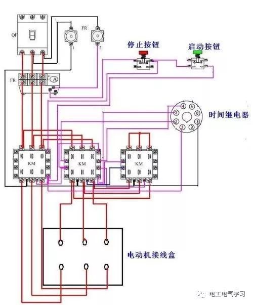 星三角启动plc接线图图片