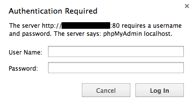 phpMyAdmin 登录提示