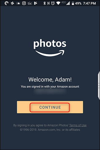 Tap "Continue."