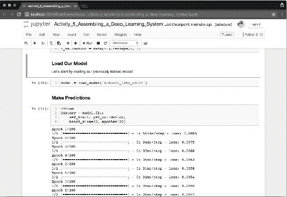 Activity 5 – Assembling a Deep Learning System