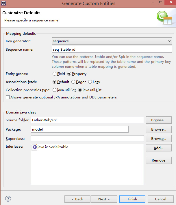 Eclipse使用自带插件JPA <wbr>Tools实现自动生成数据库对应表的实体类（不使用Hibernate）