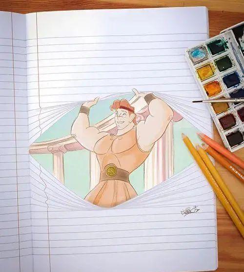 图画日记怎么画_这才是立体画,卡通人物都快从纸上钻出来了,画的太