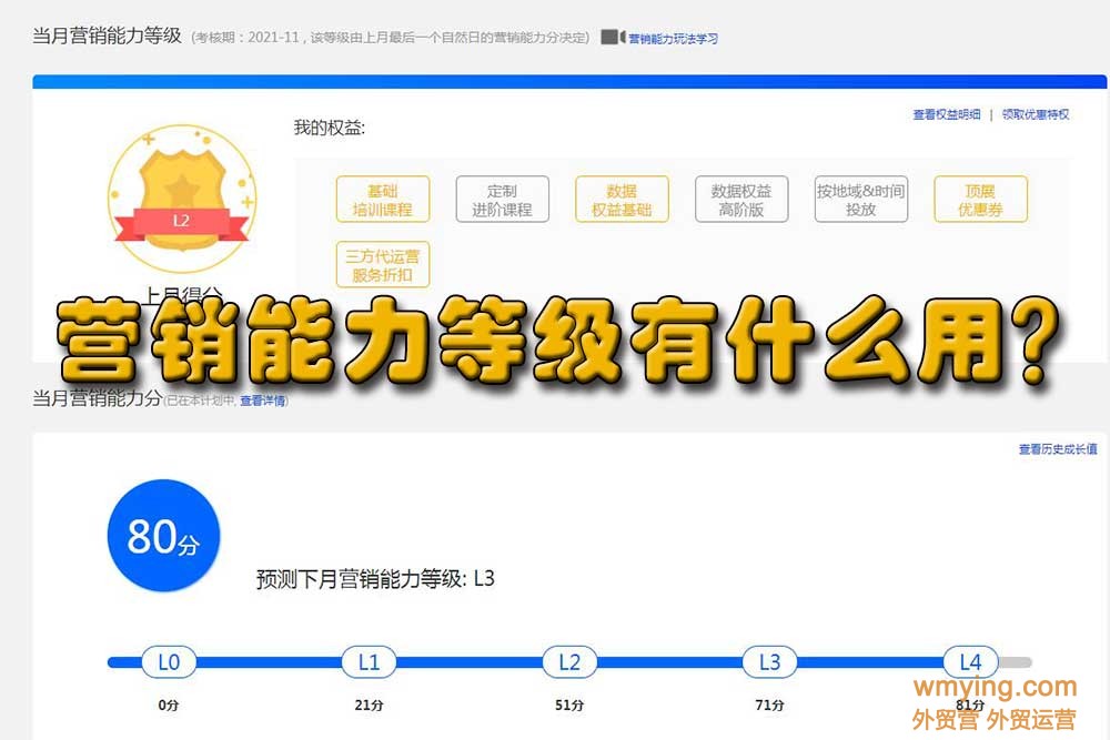 阿里国际站的营销能力等级到底有什么用？我们又能操作些什么？