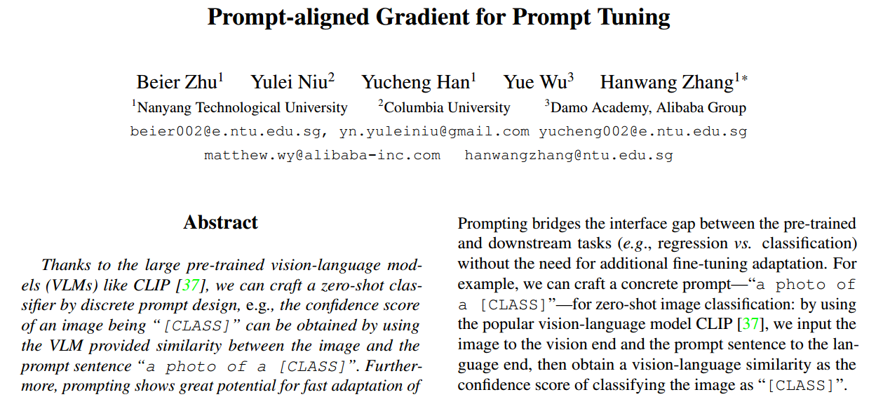 ProGrad:Prompt-aligned Gradient for Prompt Tuning