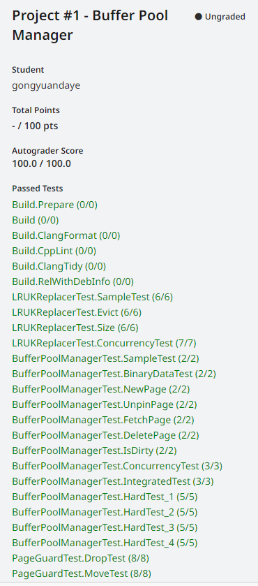 CMU15-445-Spring-2023-Project #1 - Buffer Pool