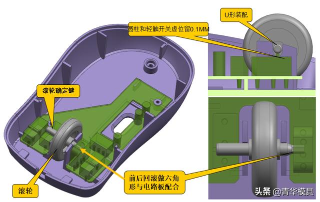 gis怎么改鼠标滚轮缩放_产品设计-鼠标内部电路板与滚轮设计