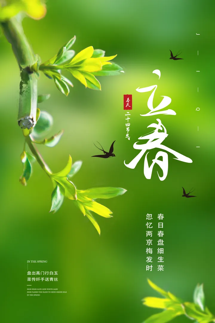 二十四节气-立春海报,文案分享~万物起始 岁月向荣