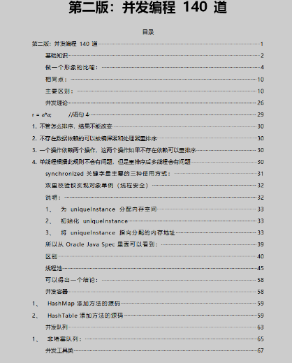 2020年5月全新版互联网大厂面试题，分类65份PDF，累计2340页