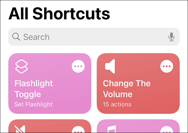 The Flashlight Toggle shortcut seen in Shortcuts on iPhone.