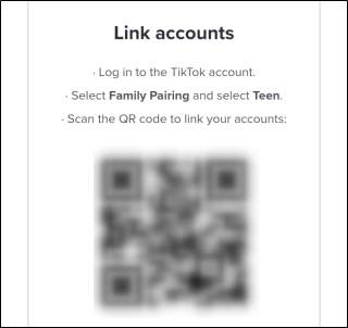A TikTok QR Code in the "Link Accounts" section.