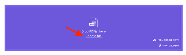 Click on Choose file button on Smallpdf