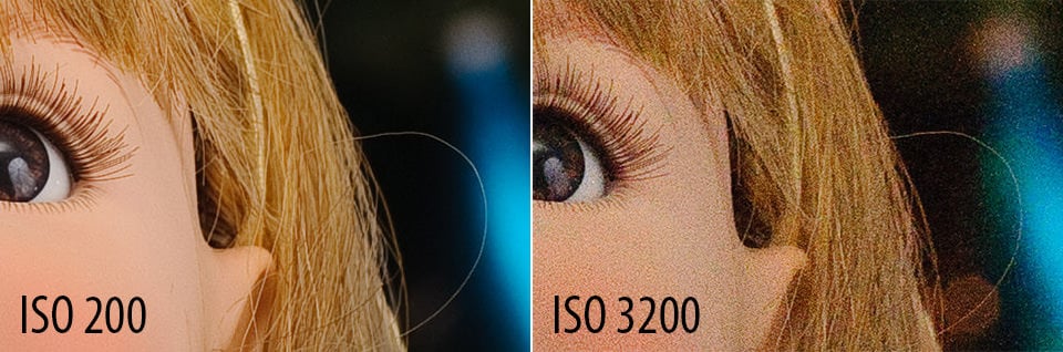 ISO 200 和 ISO 3200 比较