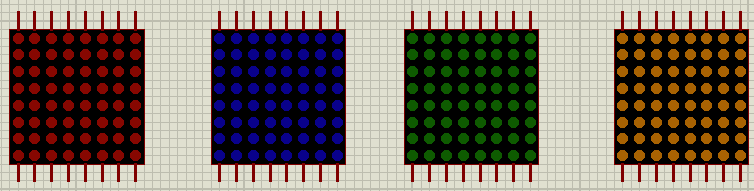 创建四个8x8LED点阵