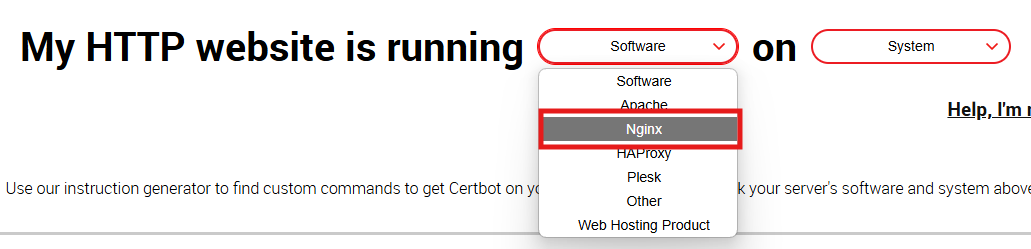 certbot-select-web-server