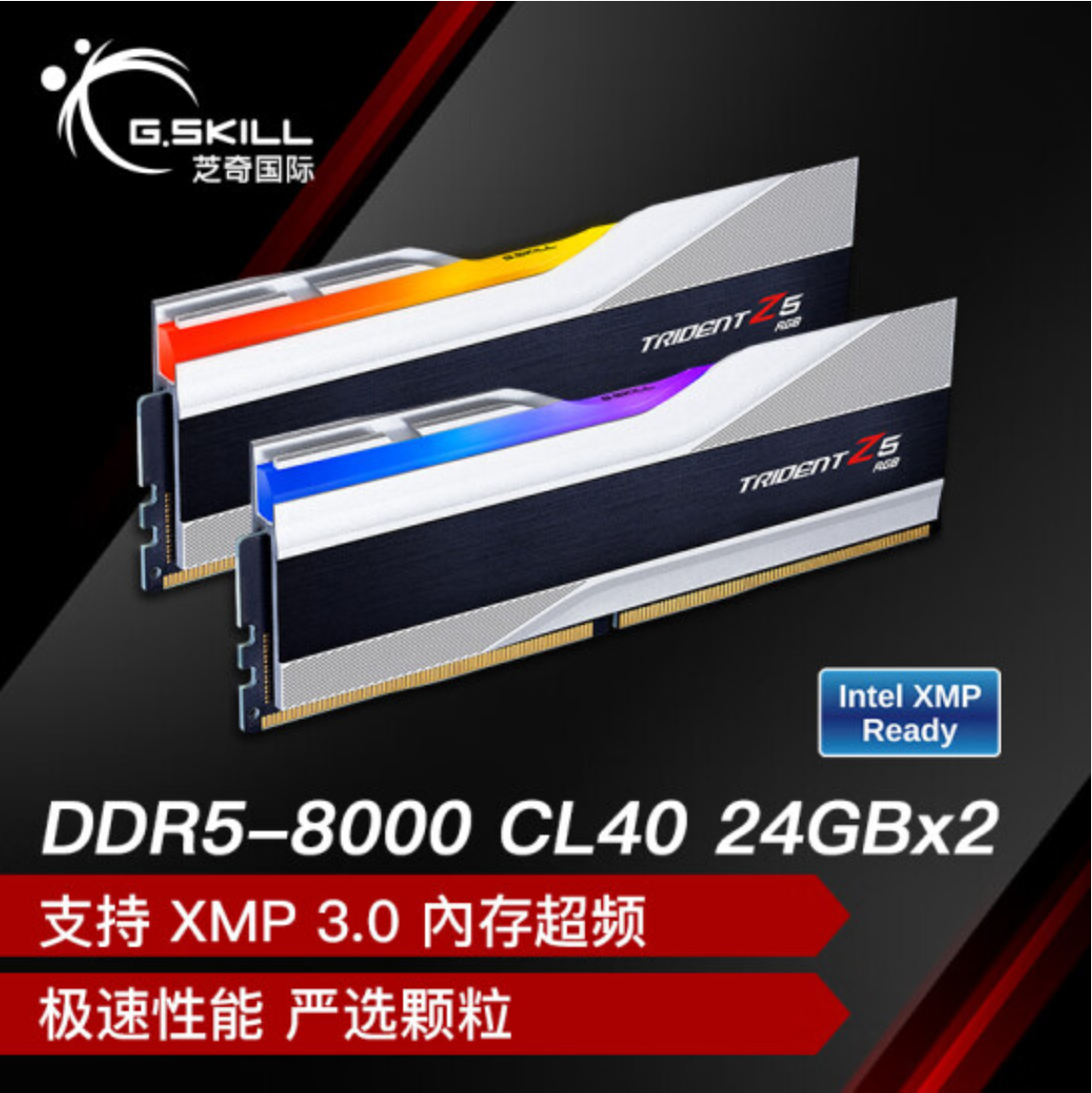 芝奇 DDR5 8000 24GB*2