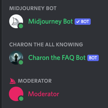 Midjourney Discord服务器成员列表的图片