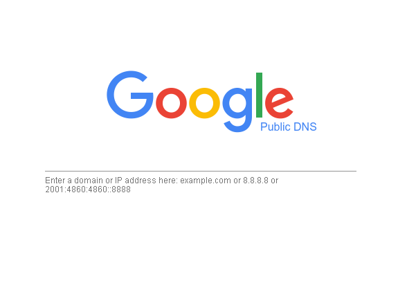 Google Public DNS Web Page