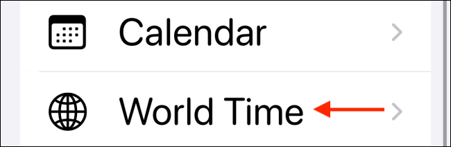 Tap "World Time."