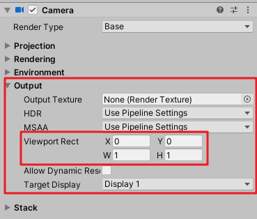 Set up split screen rendering in URP