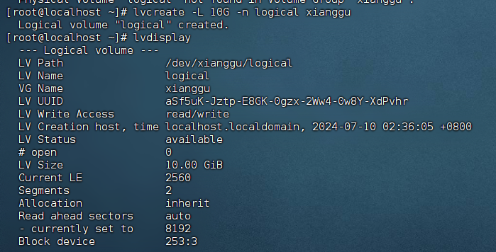 Linux系统中磁盘管理LVM与挂载