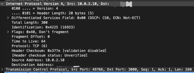 IPV4プロトコルヘッダパケットキャプチャ