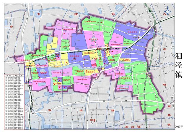 下面是上海市松江区泗泾镇的另外一幅地图,可以看出上海地铁9号线佘山