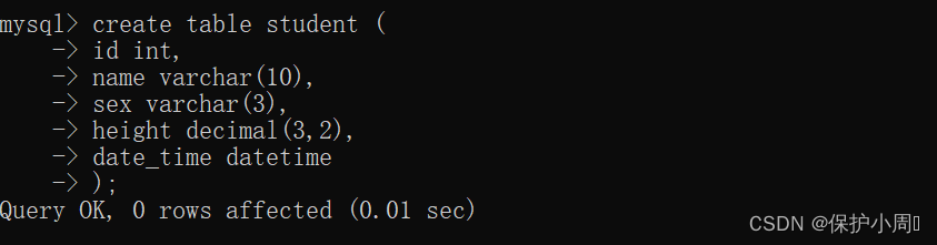 [MySQL]基本数据类型及表的基本操作