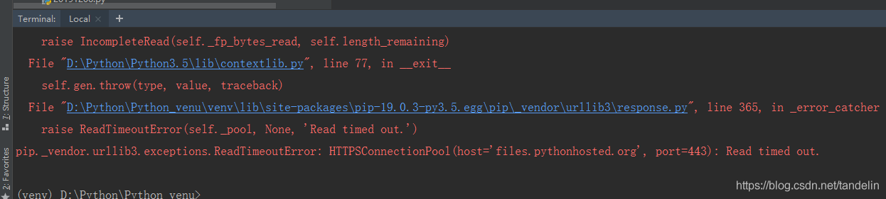 Python review (3) - the solution to the Read timed out timeout that occurs when Python installs the package - Programmer Sought