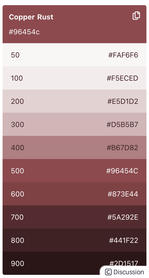 铜锈色的颜色变体
