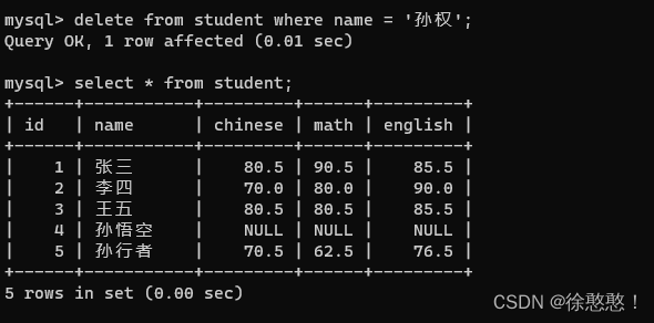 MySQL表的增删改查(初级)