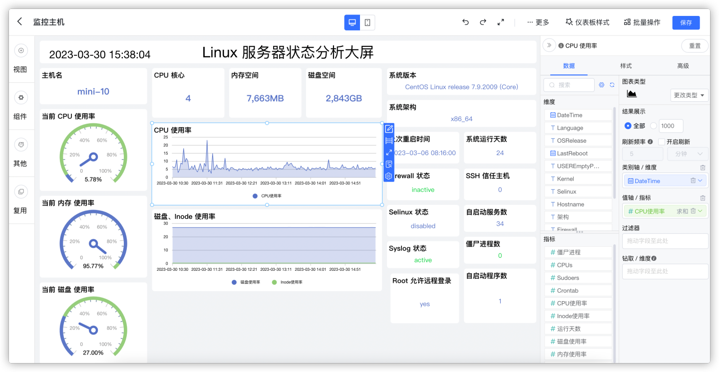使用 DataEase 展示服务器运行状态_dataease csdn-CSDN博客