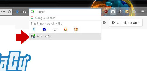 Adding YaCy to Firefox