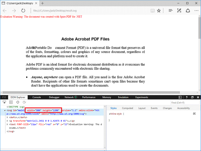 PDF控件Spire.PDF for .NET【转换】演示：自定义宽度、高度将 PDF 转 SVG