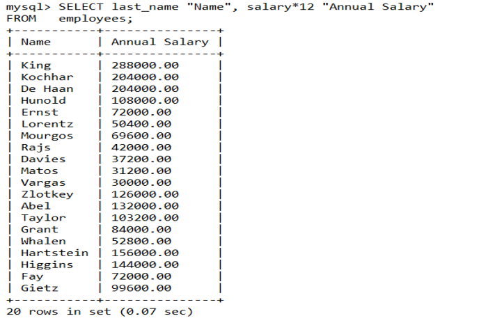 基本查询——SQL语句