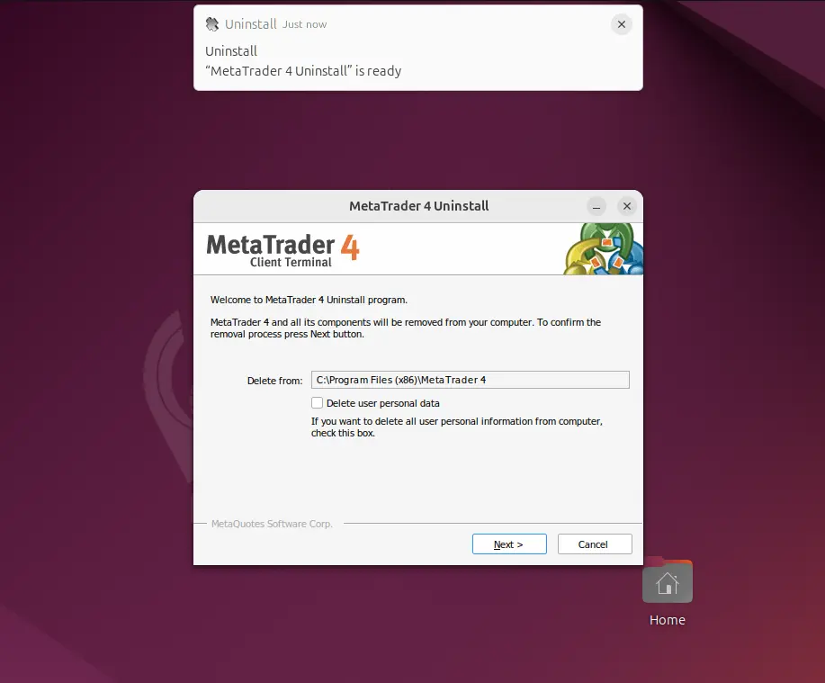 删除 MetaTrader