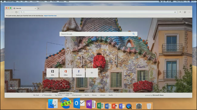 Microsoft Edge on MacOS