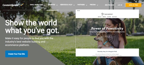 Constant Contact's website builder