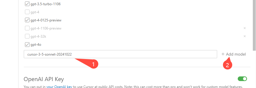 Cursor专属模型添加