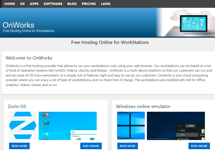 OnWorks 免费体验 Windows/Linux/MAC等系统云服务器
