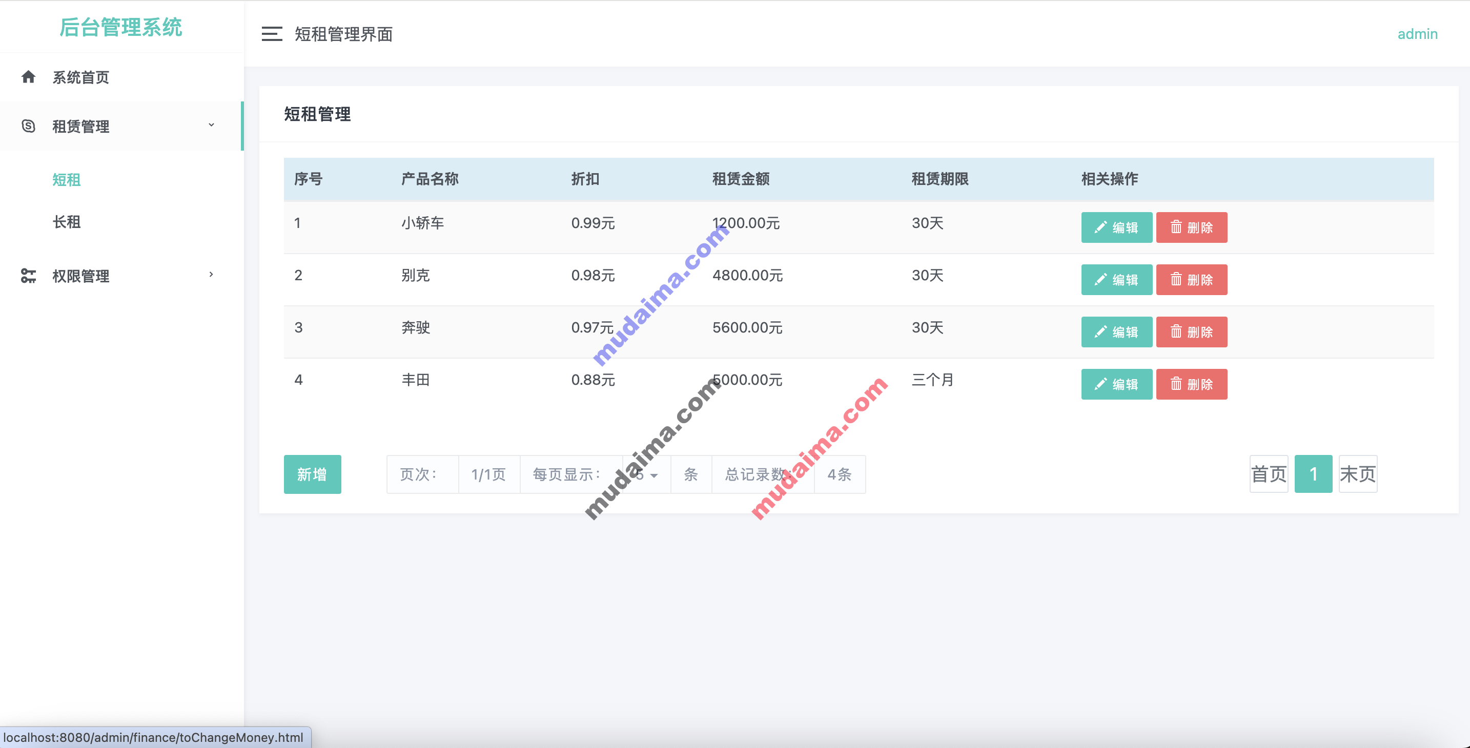 【S097】基于SpringBoot汽车租赁系统项目源码  java源代码