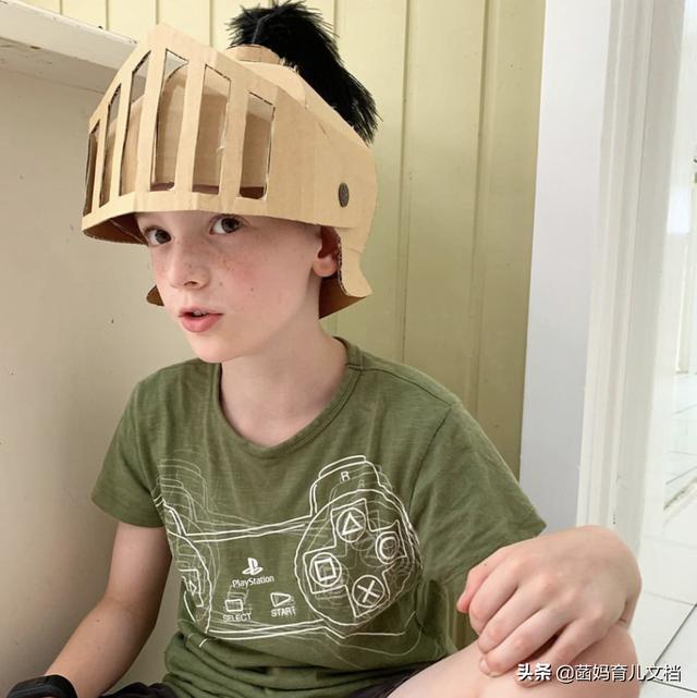 儿童纸箱头盔制作教程图片