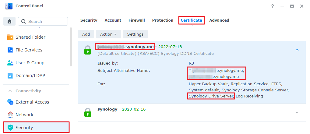 synology drive sharesync service stopping