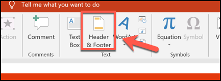 Click the Header & Footer button