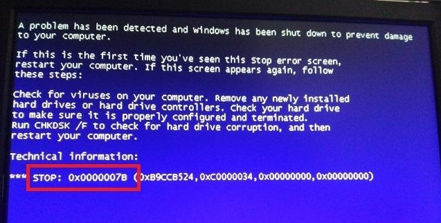 装win7出现0x0000007b蓝屏解决方法