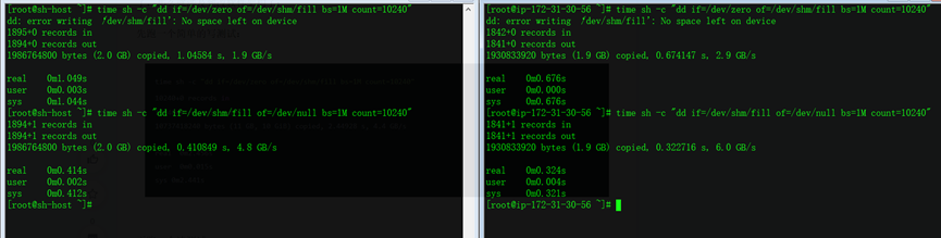 dd test memory performance