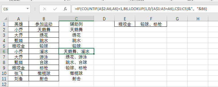 Excel辅助列系列：没TEXTJOIN也能一个单元格内合并相同条件内容