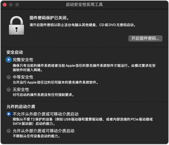 “启动安全性实用工具”窗口