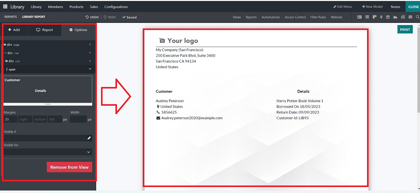 如何在 odoo-16-studio-module-19-cybrosys 中自定义视图和报告