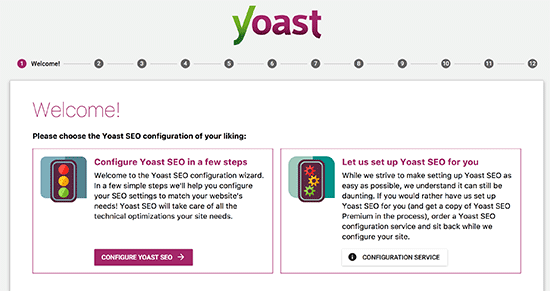 onfiguration wizard in Yoast SEO